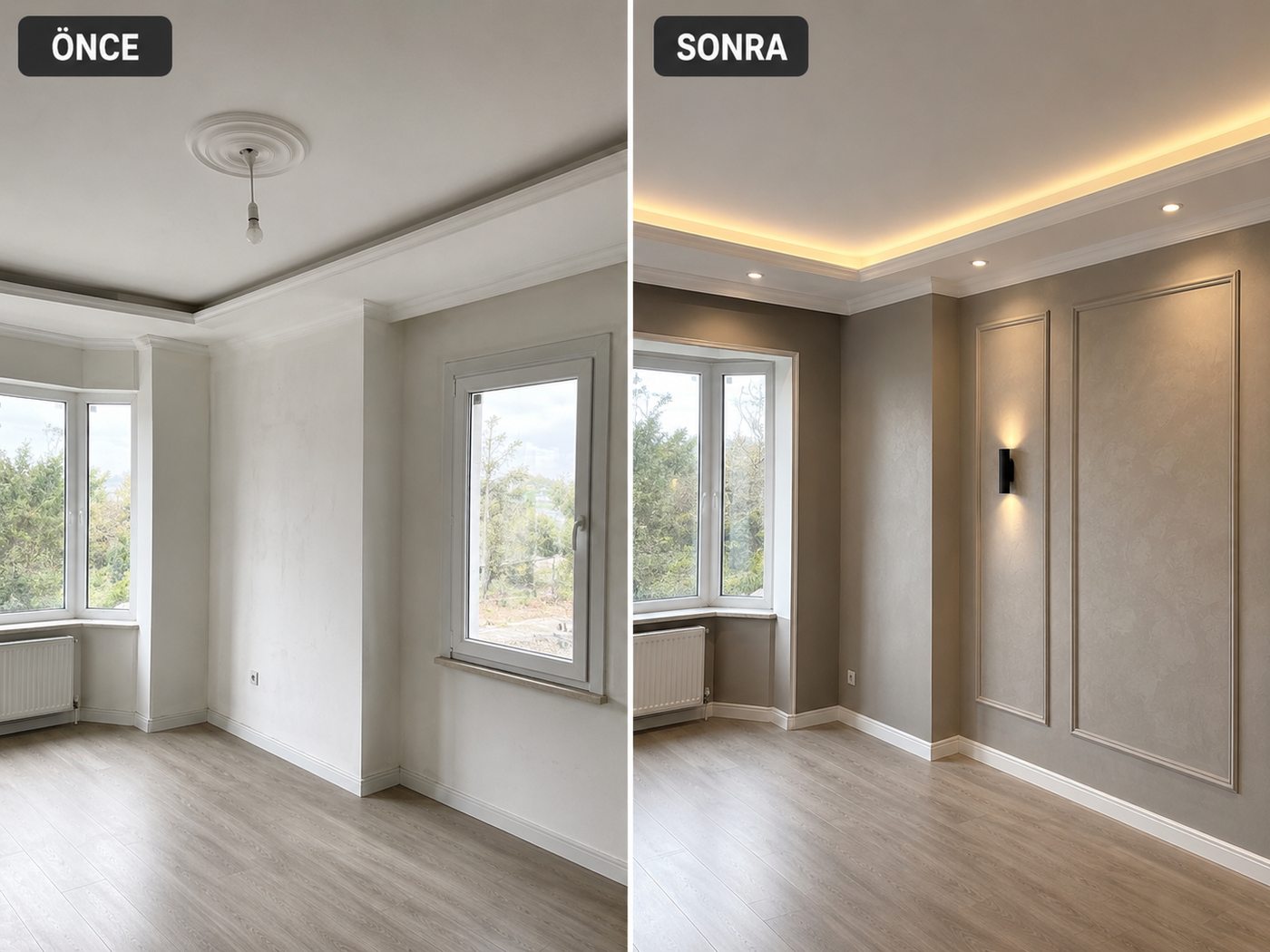 2. İnönü iç cephe boya öncesi ve sonrası